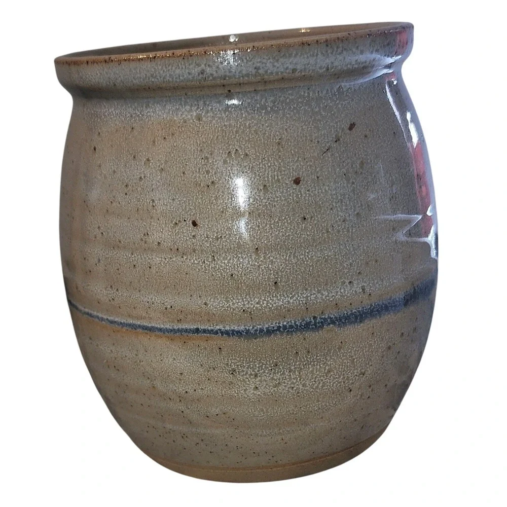 Zacher Pottery Vase Handcrafted Signed Made in Zenith WV Floral Design